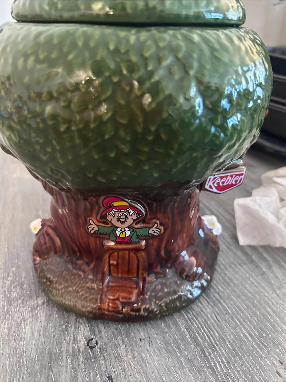 Tree Cookie Jar - Green & Brown Ceramic Storage